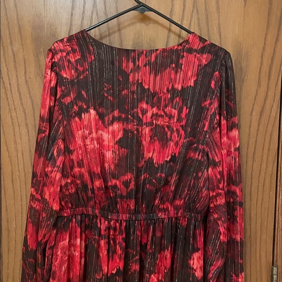 Lane Bryant UEC Women’s Size 16 Red and Black Abstract Floral Maxi Dress - Picture 10 of 13